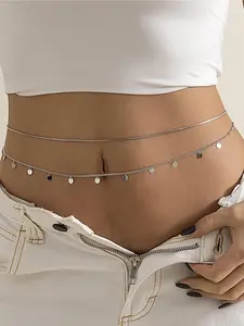 Women's Elegant Minimalist Belly Chain, Exquisite Trendy Waist Chain, Chic Body Jewelry for Party & Daily Clothing Decor