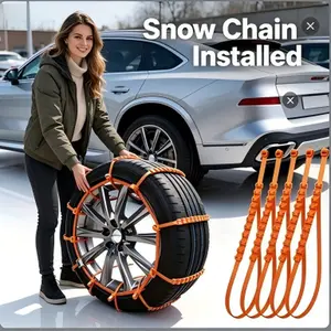 Car Tire Traction Straps, Essential Winter Automotive Accessory to Prevent Getting Stranded Reusable Heavy Duty Snow Chains boujee