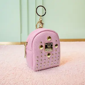 Mini Backpack Keychain Wristlet Pouch Small Change Coin Purse Cute Zipper Wallet for Women/ Men/ Kids Gift Christmas Gift Accessory bag charms