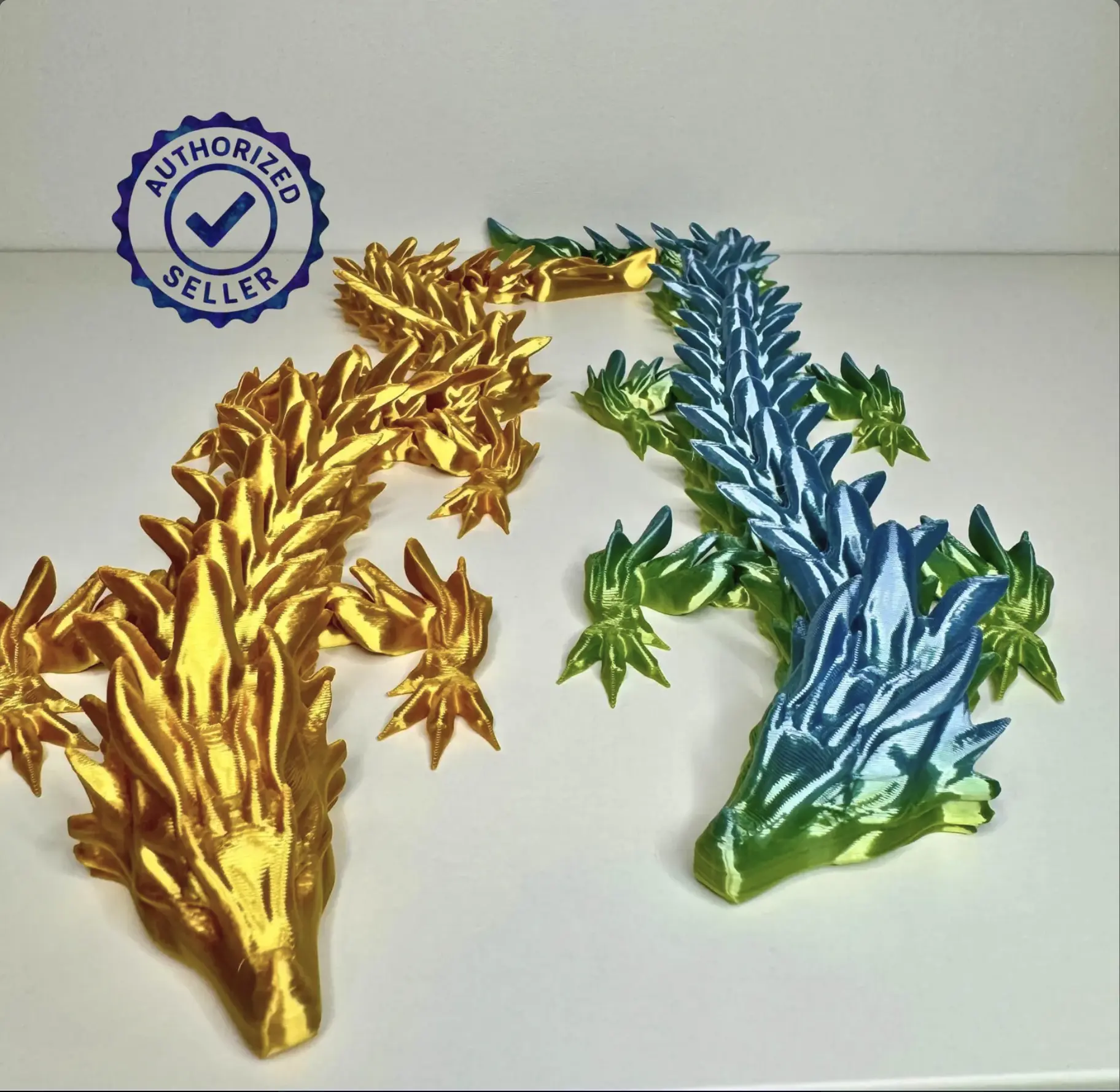3D Printed Articulated Water Dragon Flexi Toy - PLA Plastic, Aquatic Design, Home Decor Stress Relief Classic Novelty Toy