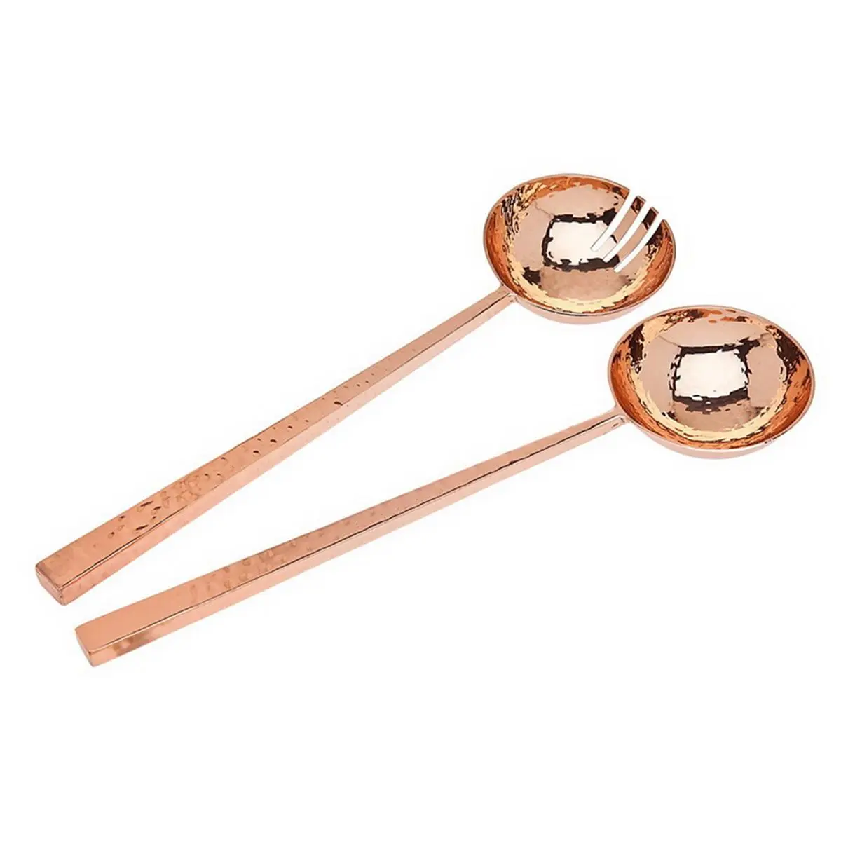 212 MAIN Hammered Copper Salad Servers - Camp Kitchen Cutlery and Tableware for Camping & Hiking, Kitchenware, Hammered Texture
