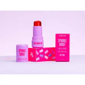 Aminnah Sprinkle Donut LOLLIPOP - Lips & Cheeks Tint Hot Pink Gloss Lipgloss Cosmetic Glossy Natural Ingredients Smooth Application