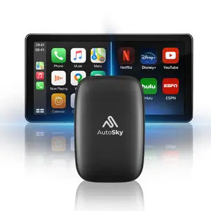 AutoSky AI Box Lite – Wireless CarPlay & Android Auto + Streaming (Netflix, Hulu, Disney+, ESPN & More) | ️ Requires Factory WIRED CarPlay – Read Before Ordering