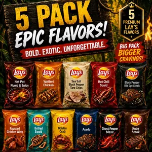 Assorted Exotic Flavor Potato Chips 5 Pack
