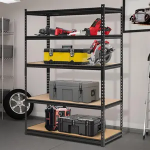 Garvee Heavy Duty Garage Shelving Units, 5-Tier Adjustable Storage Shelves, 48 L X 18 D X 72 H Inch ,Loads 2000 LBS, Adjustable Garage Storage Shelving, Metal Storage Utility Rack Shelf Unit