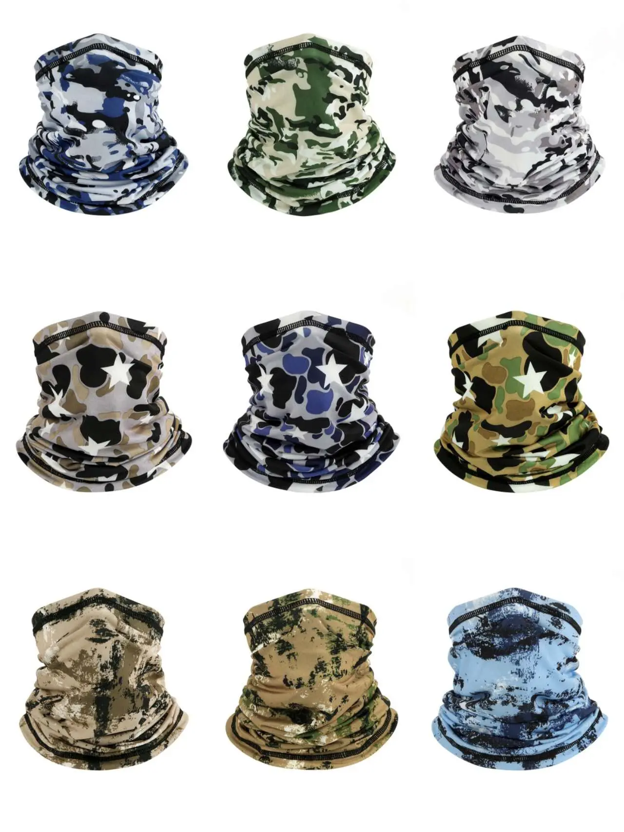 Unisex Camouflage Neck Gaiter Mask - Ice Silk Multi-Use Sports Head-Neck Cover, Breathable Cooling, UV Protection, Sweat-Absorbing Cycling Bandana for Men Women, Camouflage Neck Gaiters