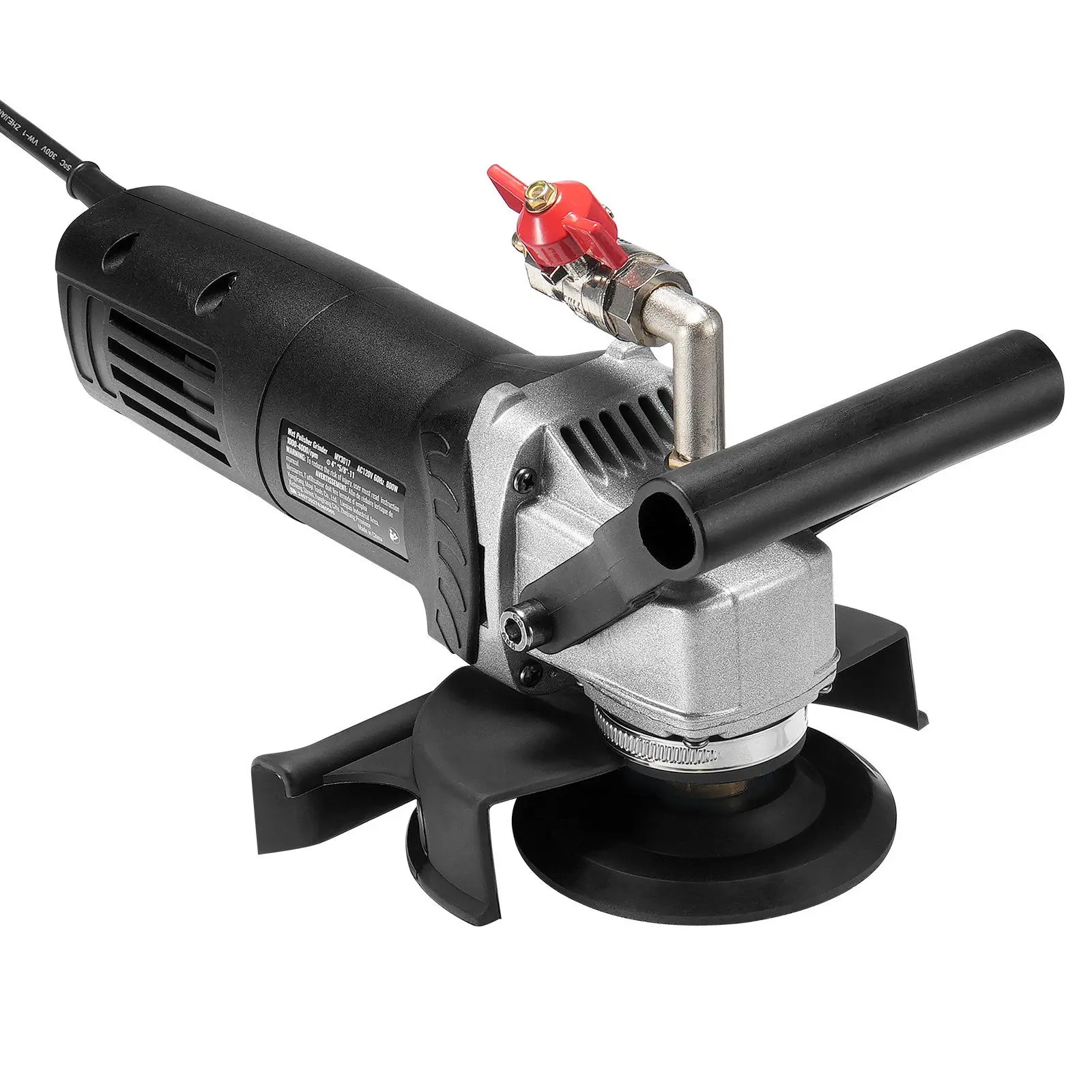 VEVOR 4-Inch Electric Wet Stone Polisher, Concrete & Marble/Granite Polisher with 6 Speeds, 7 Pads, 3-Hole Water Sprayer for Water Spraying & Surface Finishes, Tiles