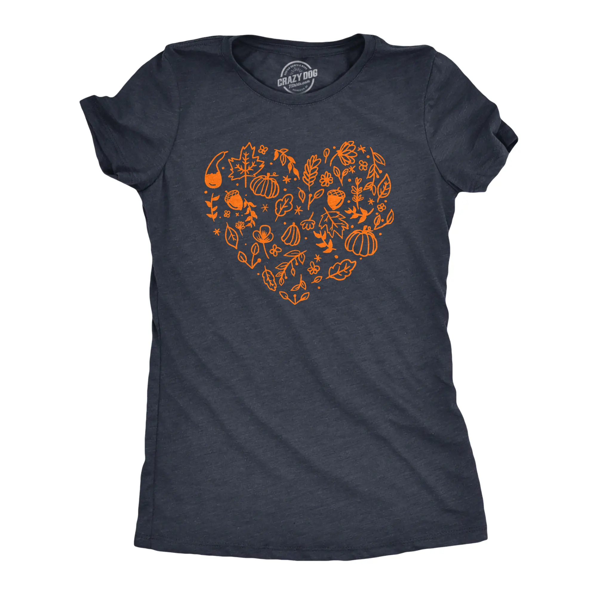 Womens Fall Season Heart T Shirt Funny Awesome Thanksgiving Autumn Lovers Tee for Ladies Funny Womens T Shirts Cute Vintage Fashion Casual Ladies T-Shirt Gift Thanksgiving Tops for Women Funny Sarcastic Top Navy -