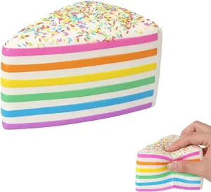 Rainbow Cake Squishies,Jumbo Slow Rising FidgetSqueeze,Soft Relief Squishy Stress,Squeeze Ball Sensory forAnxiety Stress Party Favors Colorful Ball for Adults TeensClassroom Office