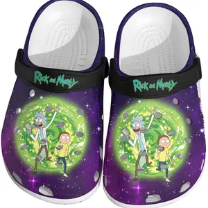 Rick and Morty Graphic Clogs - Lightweight Slip-Resistant EVA Clogs, Fun Space-Themed Design