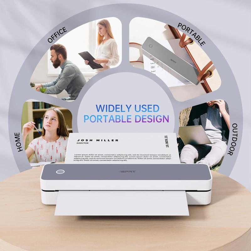 iDPRT Inkless Portable Printers Wireless for Travel, MT610 Pro Bluetooth Thermal Printer Compatible with Phone & Laptop,Support 8.5'' x 11'' US Letter & A4, Inkless Mobile Printer for Office, Home, School Wifi