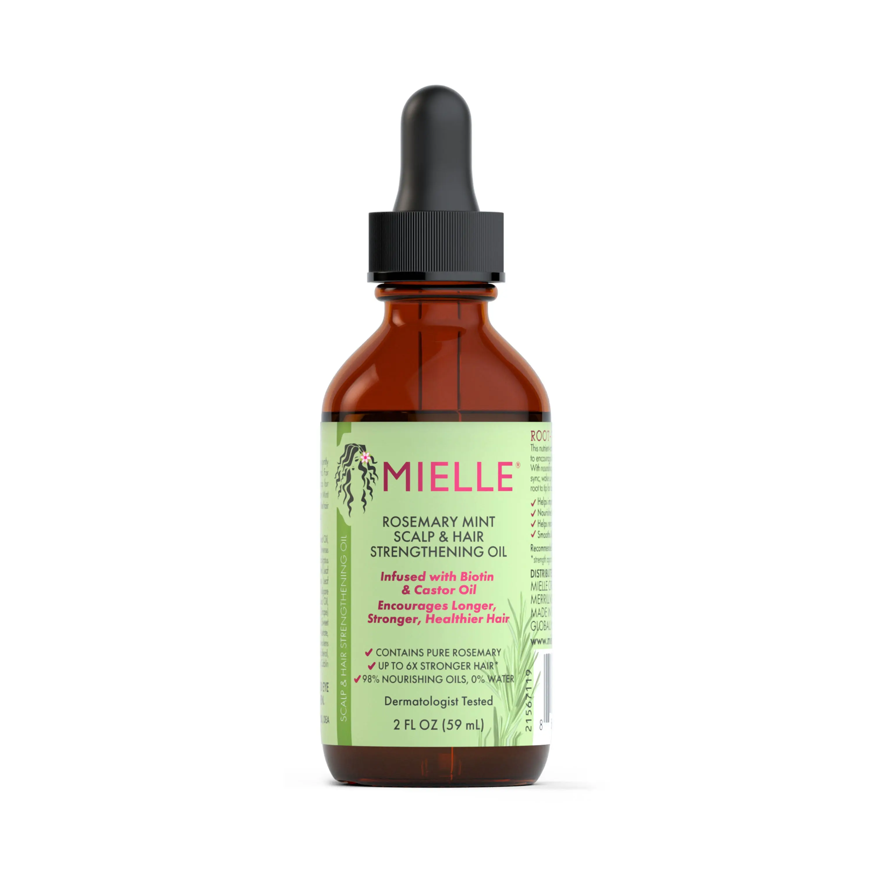 Mielle Biotin-Infused Rosemary Mint Essential Oils Hair Oil - Intensive Daily Haircare Treatment for Moisturizing Scalp Care, Strengthening, Smoothing & Nourished Hair Support (Scalp Care Routine Staple)