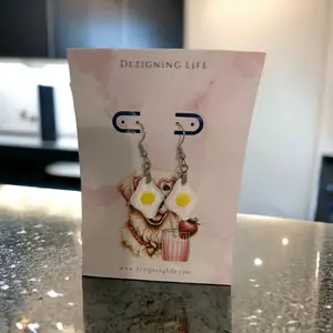 Fried egg earrings