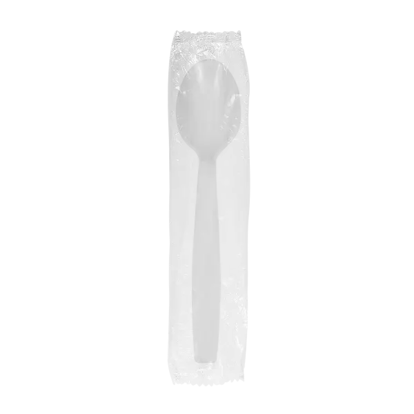 [1,000 ct] PS Plastic Extra Heavy Weight Tea Spoons Wrapped, White
