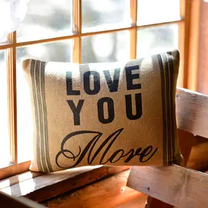 Baxter Burlap Love You More Pillow