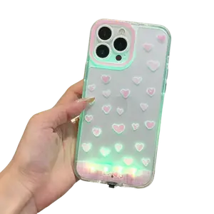 LED Love Phone Case, Compatible with iPhone 17/16/15/14/13/12/11 Pro/Pro Max/Plus, iPhone 17 PRO MAX, Stylish Protective Cover, Unique Design for Daily Use, Protective Casing