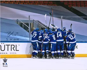 Brayden Point Tampa Bay Lightning Autographed 16" x 20" 5-OT Game-Winning Goal Celebration Photograph with "5 OT GWG" Inscription - Fanatics Authentic Certified