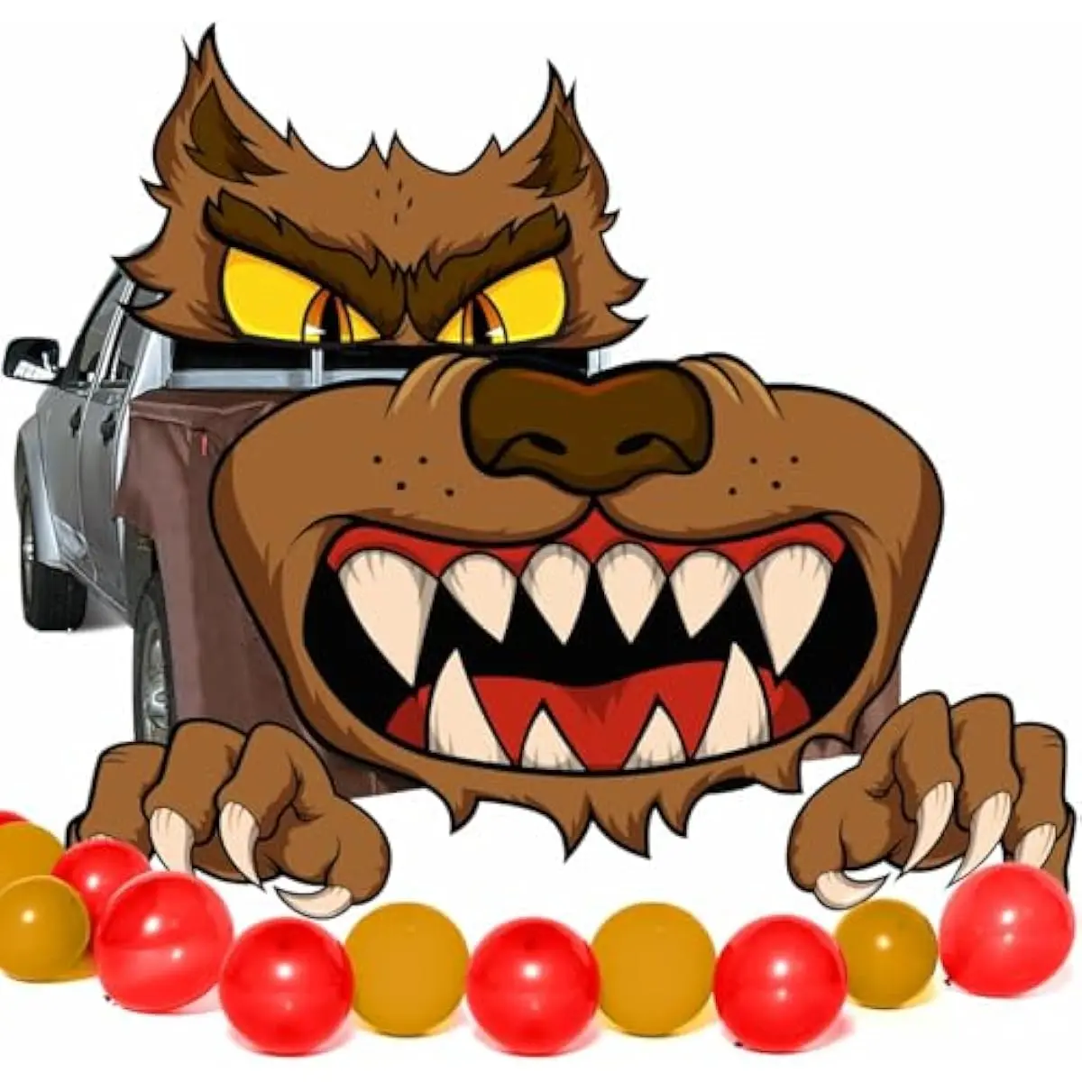 Halloween Werewolf Trunk or Treat Car Decorations Kit for SUV, Vehicle Pickup Van Party Supplies Outdoor Decor Balloons Door Archway Entryway Haunted House Scary