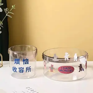 Transparent Wine Basin for Snacks Organiser - Plastic Material & SEO Term Organiser Feature Containers Kitchen Utensils with Unique Designs