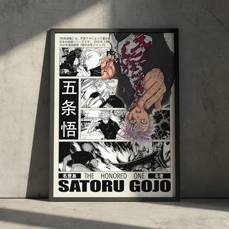 Satoru Gojo Jujutsu Kaisen Anime Poster Print, JJK Manga Artwork Home Wall Decor, Christmas Gift for Anime Fan, Toji Minimalist Aesthetic