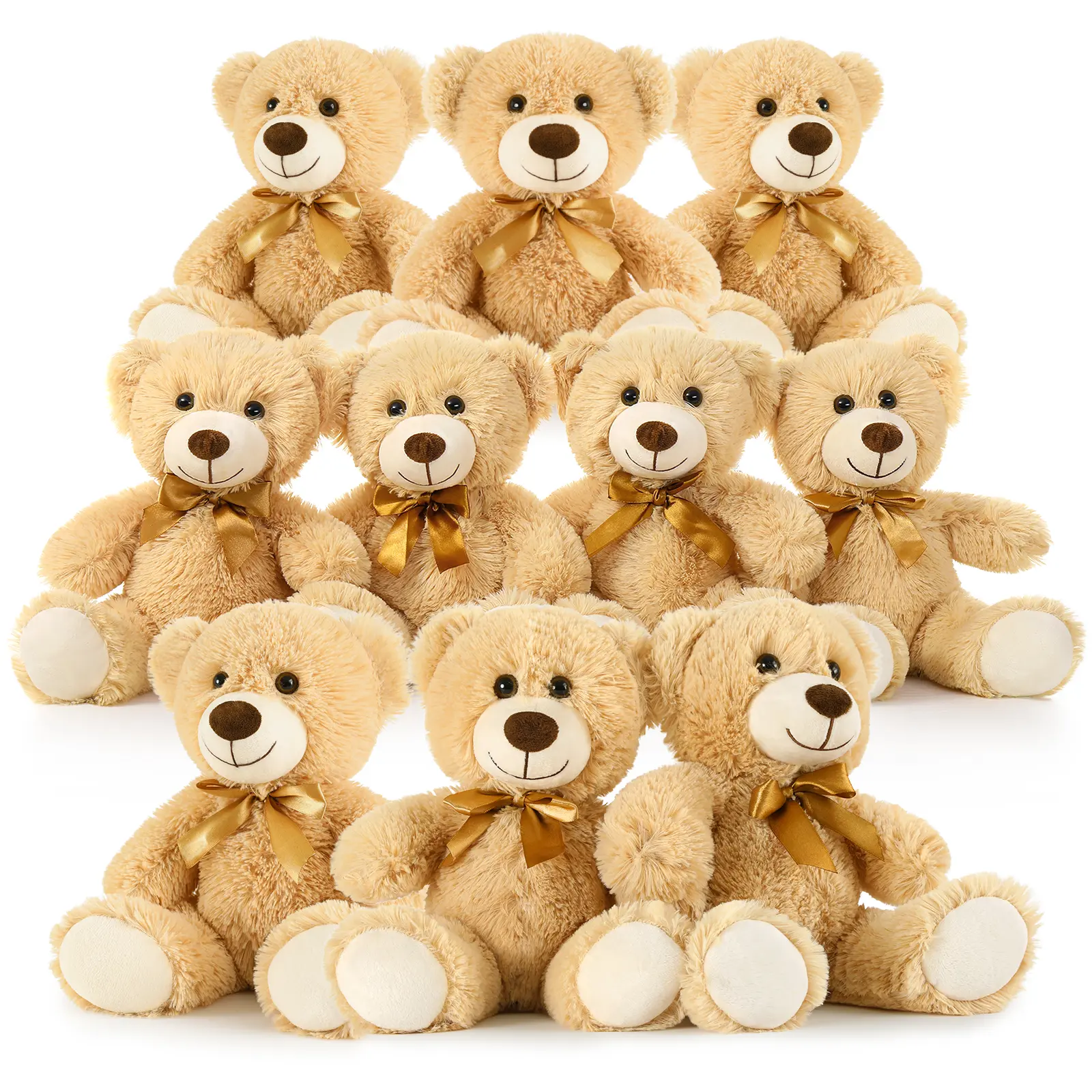 10 Packs Teddy Bear Plush Toy Baby Shower Bulk 14'' Cute Multi color Teddy Bear Stuffed Animals,Gift for Kids Girls Girlfriend Birthday Christmas Valentine's Day