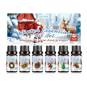 EELHOE Winter Aromatherapy Essential Oil Set - 6 Fragrance Oils for Home Air Freshening & Festive Atmosphere Creating