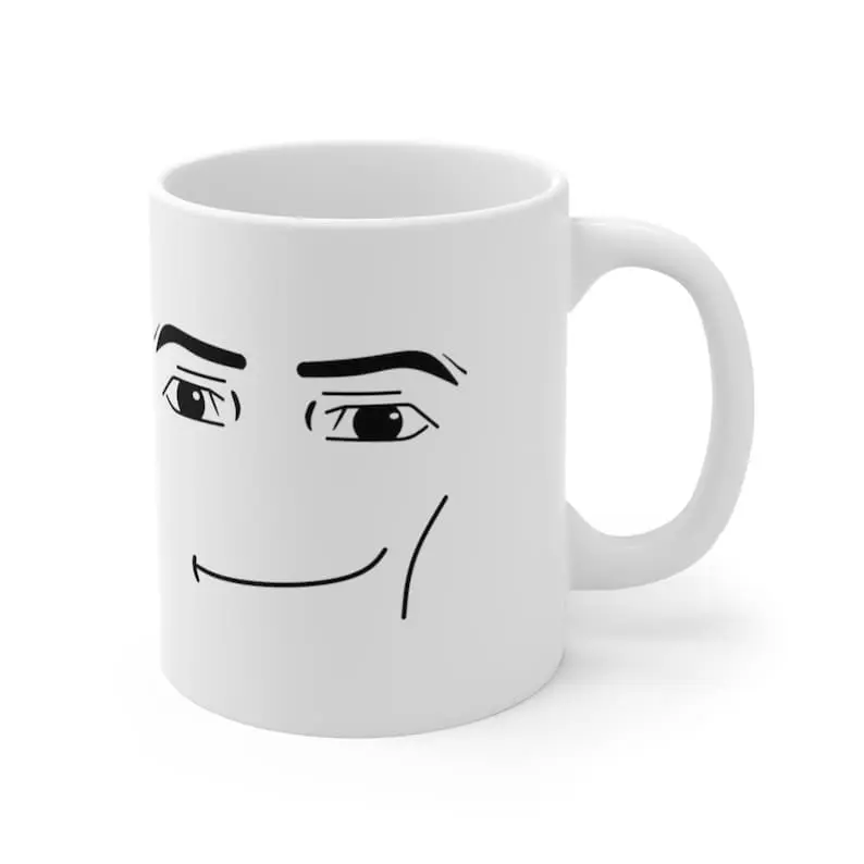 Roblox Man Face Mug 11oz 15 oz Double Sided Ceramic Mug Gamer Roblox Face Mug Gamer Mug Drink Drinkware Printed Classic Tea Cup Tumbler Coffee Washable