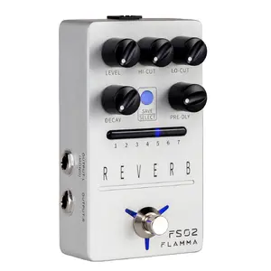 FLAMMA FS02 Reverb Pedal Stereo Guitar Effects with 7 Storable Preset Slots 7 Reverb Effects Room Hall Church Cave Plate Spring Mod True Bypass Trail On