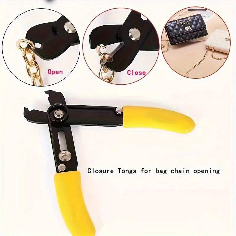 2pcs Jewelry Making Pliers. A Chain Clamp for Making Jewelry - A Simple Two-color Riveting Manual Bag Chain Opening and Closing Tool, Jewelry Accessory Chain Cutting Machine, Toothless Fixture, Adjustable Mini Wire Stripping Pliers for Chain Installation