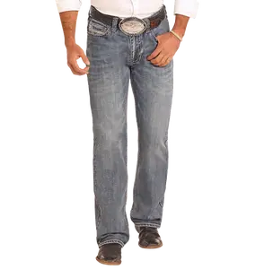 Rock & Roll Denim Relaxed Fit V Stitch Straight Leg Jeans