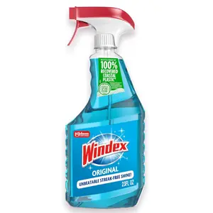 Windex Glass and Window Cleaner Spray Bottle, Packaging Designed to Prevent Leakage and Breaking, Surface Cleaning Spray, Original Blue Scent, 23 Fl Oz