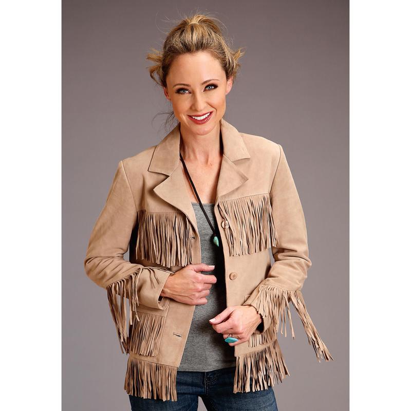Women's Stetson Tan Suede Western Jacket w/ Fringe