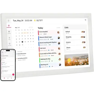 21.5" Smart Digital Calendar, Meal Schedule, Duty Chart, HD Smart Touch Screen Home Interactive Electron Calender - Built-in Digital Photo Frame Function, Wall-Mountable (white, 21.5)