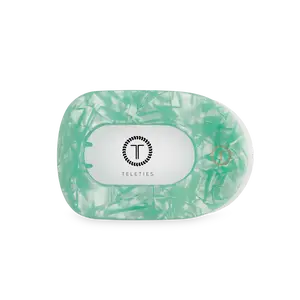 TELETIES - Spring Splash Medium Flat Round Hair Clip - Lay Flat - Nearly Unbreakable