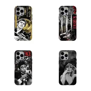 Scar.face Retro Gangster Premium Phone Cases Iconic Tony Montana Movie Art Shockproof & Scratch-Resistant Covers  for iPhone 17Promax 16 15 14 13 12 11 and for Samsung S21-S26 Gift for Movie Fans