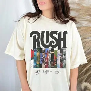 Rush Vintage Graphic Tee, Retro Rock Band Shirt, Music Fan Gift, Classic Style T-Shirt For Men & Women, Concert Outfit Gift Idea