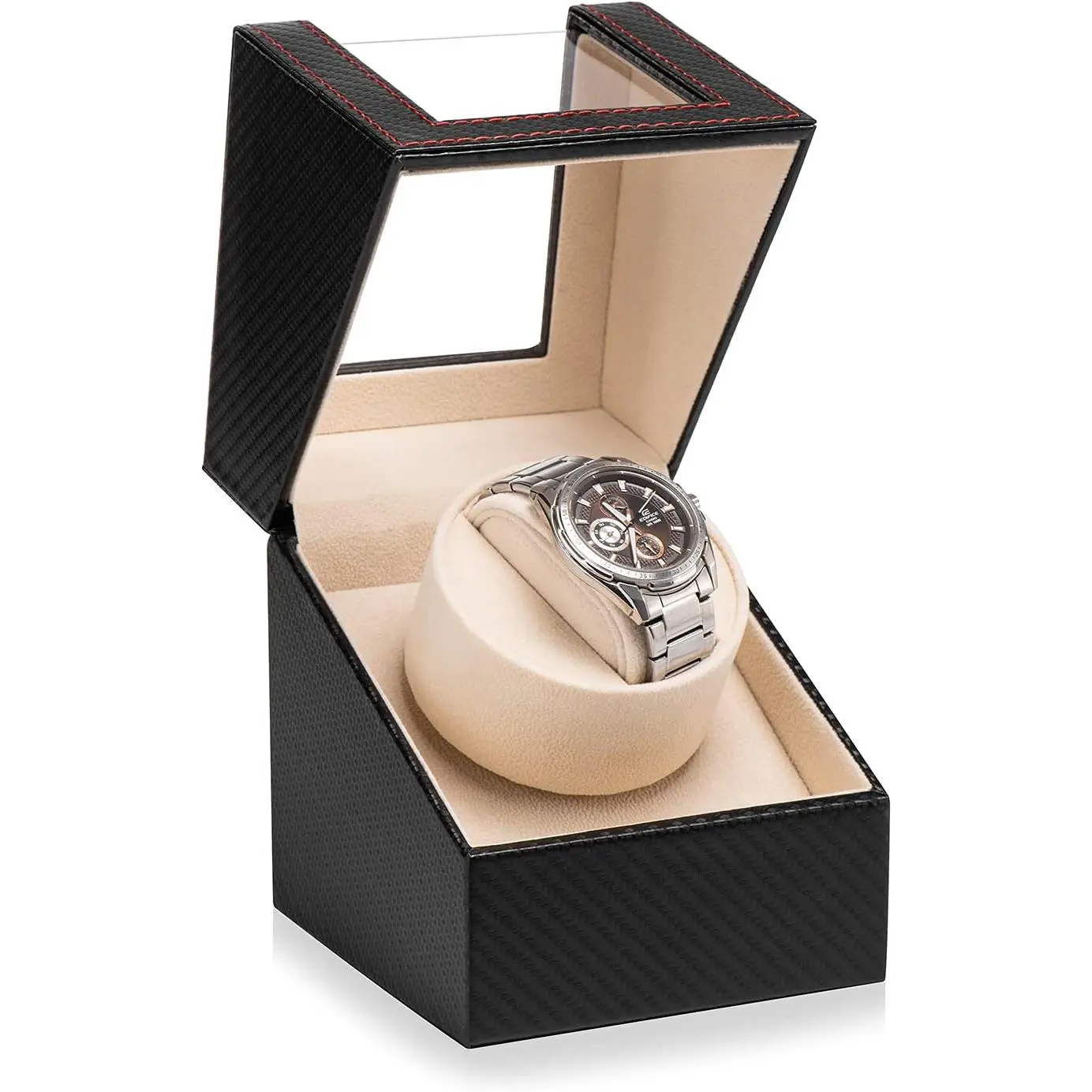 Automatic Single Watch Winder for Automatic Watches,Rotating Watch Case with  Quiet ,AC Adapter or