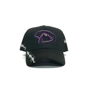 Premium highquality Hat Diamond backs black and purple