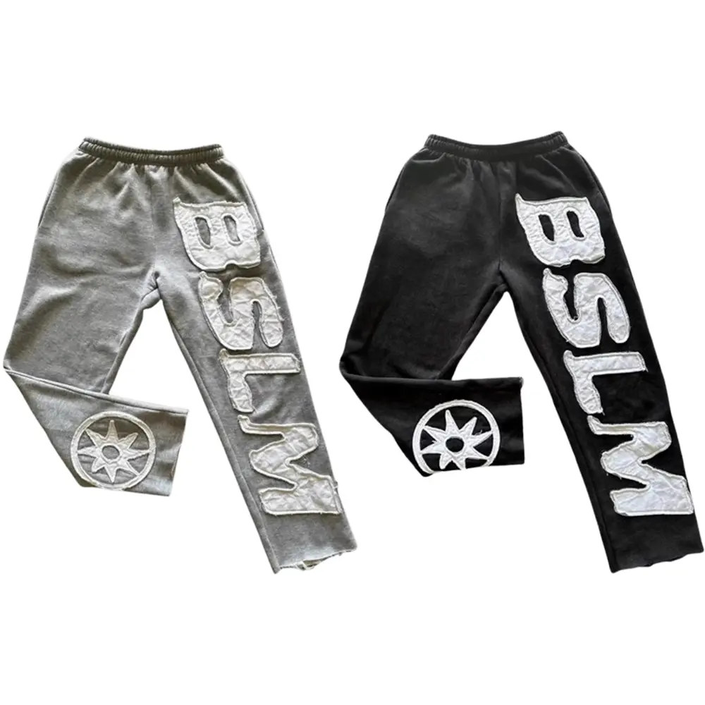 Retro Sweatpants Y2K Clothes Mens Womens Harajuku Hip Hop Letter Embroidery Patch Oversized Sweatpants Casual Jogg Pant Menswear Trouser
