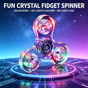 Luminous Fidget Spinner,Crystal LED Fidget Spinner, Luminous Fidget Toy with Multiple Light Patterns, Perfect Birthday Gift for Kids Teens Adults