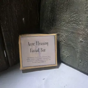 b4 serves you acne cleansing facial bar with stinging nettle, charcoal, alum, pumice and tea tree oil  Skin Repair Cleanser Gentle Exfoliate Redness Smooth Skincare Antibacterial Exfoliant Clear