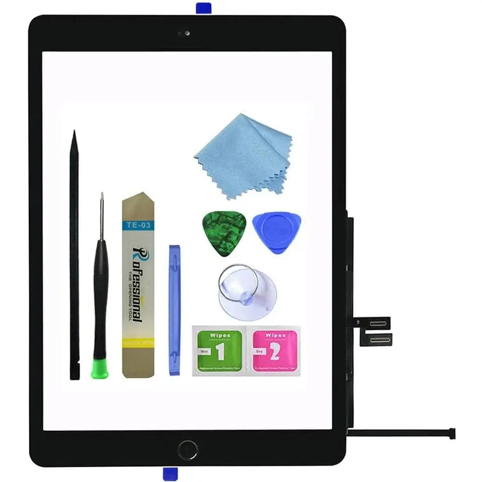 for iPad 9 2021 9th Generation  Screen Digitizer  A2602 A2603 A2604 A2605 with  Button,Camera Bracket,Pre-Installed Adhesive,Tool Repair Kit