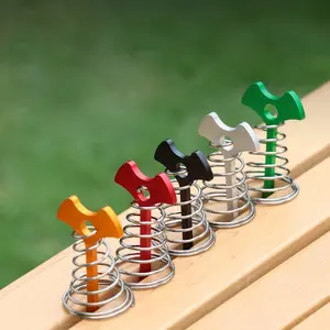 Morobor Tent Anchoring Poles, 10pcs Windproof Aluminum Alloy Fishbone Ground Stakes, Portable Wind Rope Anchor for Outdoor Camping