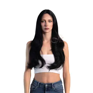JBEXTENSION DEVIN  26 Inches Black Long Curly Frontlace Wig DEVIN
