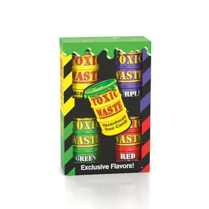 Toxic Waste Drum 4-Pack - Exclusive Sour Candy Flavors - Yellow, Green, Red and Purple Drums