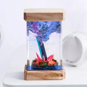 FF Bus.ter Sw.ord Epoxy Resin Figurines - Handcrafted Diorama Wooden Base Gaming Desk Decor Ornament Collectible Gift Home Decoration