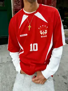 #TikTokVirus Brazil No.10 Retro Jersey | Must-have Y2K Streetwear Item | Classic yellow and green color scheme, retro team badge, loose and breathable fit. The street style is perfect for match days and everyday wear. Available in multiple colors