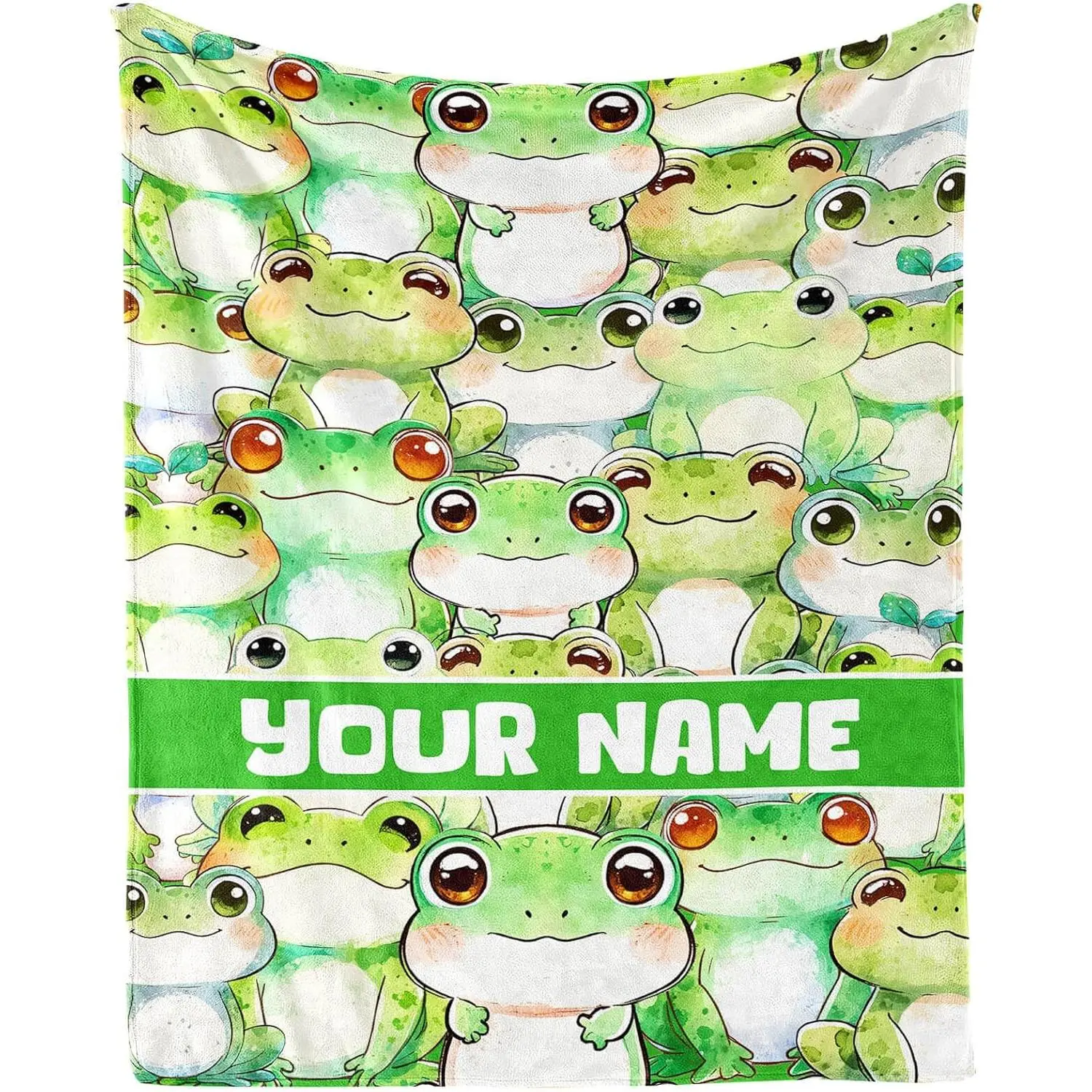 【Customizable】Frog Throw Blanket - Soft Flannel Frog Blankets for Girls Boys Kids Frog Lovers - Warm Frog Throw Blankets for All Season Lap, Chair, Sofa
