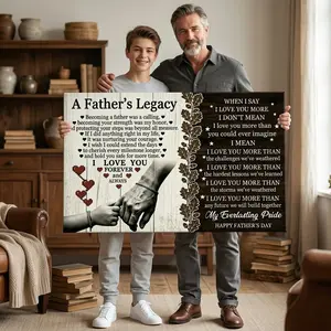 Touching Gifts for Dad Canvas Poster, Father's Day Birthday Wall Art, Heartwarming Quotes Home Decor (Multiple Styles)