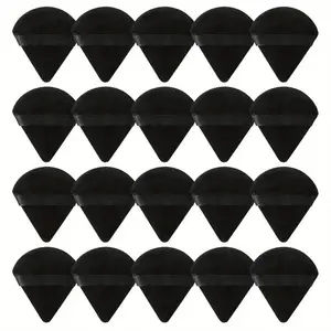 Velvet Triangle-Shaped Makeup Powder Puffs, 20pcs/set Dust-Proof Makeup Puffs for All Skin Types, Makeup Tools for Women